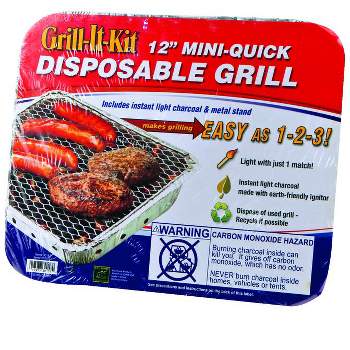 Kay Home Products Marsh Allen 12 in. Grill-It-Kit Charcoal Disposable Grill Silver