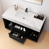 39.4" Wall-Mounted Bathroom Vanity with Sintered Stone Countertop, 2 Drawers & Open Shelves, Metal Handles (Faucet Not Included) - 4 of 4