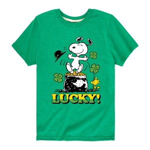 Boys' - Peanuts - Lucky Snoopy Short Sleeve Graphic T-Shirt - 1 of 4