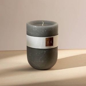 Goblet Grey Pillar Candle 4"x6" – Elegant Home Décor Candle - 1 of 4