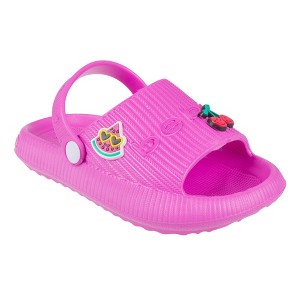 bebe Girls' Sandals - Comfortable Slides for Kids, Slip on Shoes and Sandals for Girls (Toddler) - 1 of 4