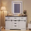 47" Dresser with Mirror, Coffee Bar Cabinet with Sliding Barn Door, Sideboard Cabinet with Drawers, Rustic Storage Cabinets - 2 of 4