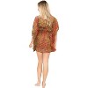 LA LEELA Women's Beachwear Summer Swim Beach Dress Cover Ups for Swimwear Women Loose Hawaiian Swimsuit Coverups for Women S-M Orange, Abstract - 2 of 3