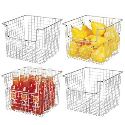 Mdesign Metal Kitchen Food Storage Basket, Open Front - 4 Pack : Target