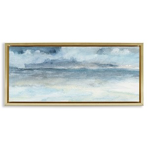 Stupell Industries Abstract Cloudy Ocean Waves Floating Frame Canvas Art, Gold, 25" x 11" - 1 of 4