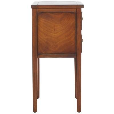 Transitional Toby Square Wood & Metal End Table with Storage - Brown