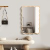 TUYOHW Wave Wall Mirror,HD Anti-Fog Bathroom Mirror with Wood Frame,Decorative Mirror for Living Room,Bedroom,Entrance - 2 of 4