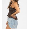 Women's PRINT RUCHED AND SMOCKED TOP CAMI - SHE + SKY - 4 of 4