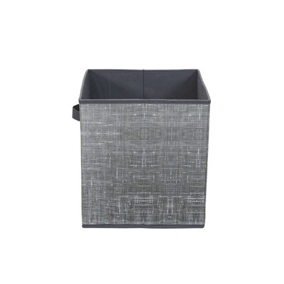 Gray Collapsible Fabric Storage Cube Set with Dual Handles