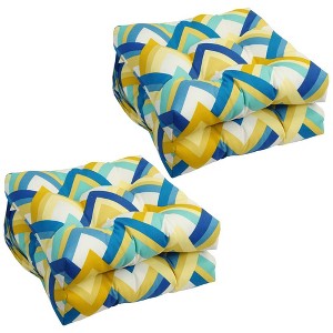 Blazing Needles, 16-inch Spun Polyester Outdoor Square Tufted Chair Cushions (Set of 4) - 1 of 1