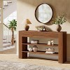 Tribesigns 53.15"Console Table with 2 Drawers, 3-Tier Entryway Table with Storage for Living Room, Sofa Console for Foyer, Hallway, Dark Walnut - 3 of 4