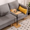 KTMBDW C-Shaped End Table, Side Table for Sofa, Couch Table with Metal Frame, Small TV Tray Table for Living Room, Bedroom, Natural - 3 of 4