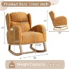 Linen Rocking Chair with Thick Headrest, Upholstered Mid-Century Modern Nursing Rocker Glider, Curved Armrest, Sturdy Solid Wood Base. - 4 of 4