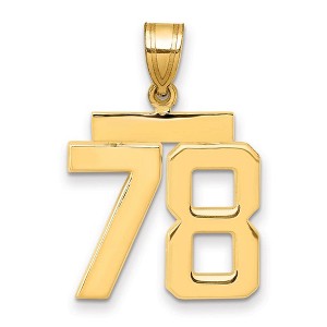 Black Bow Jewelry 14k Yellow Gold, Athletic Collection Medium Polished Number 78 Pendant - 1 of 3