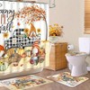 Fall Shower Curtain Set, Gnome Bath Decor, Autumn Truck Curtains with Rugs 72X72 - 2 of 4