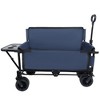 Grungis Convertible Folding Wagon Cart with Rear-Mounted Folding Tabletop,Shopping Cart with Bench Seat,Utility Cart for Camping,Shopping - 2 of 4