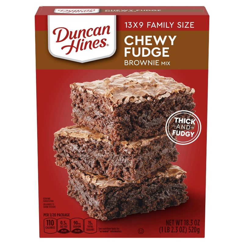 Duncan Hines Chewy Fudge Brownie Mix - 18.3oz, 1 of 6
