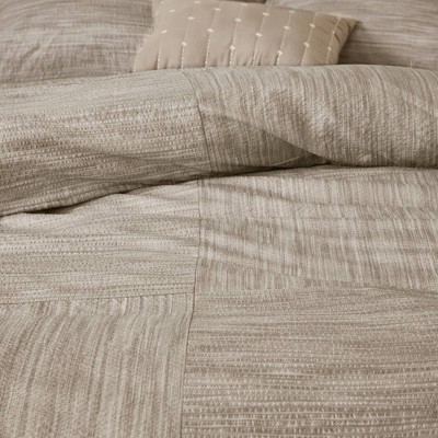 King Taupe Microfiber Seersucker Comforter Set with Decorative Pillows