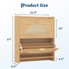 Rattan Shoe Storage Cabinet with 2 Flip Drawers, Free Standing Wooden Shoe Storage Organizer Cabinet - 2 of 4