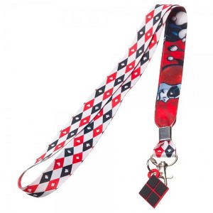 Bioworld DC Comics Harley Quinn Pattern Lanyard with Charm - 1 of 1