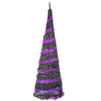 7.5 ft. Halloween Purple and Black Pop-Up Tree