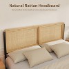 Boho Bed Frame with Natural Rattan Headboard and Footboard, Wooden Platform Bed No Box Spring Needed, 14 inch Noise-Free Easy Assemble - 3 of 4