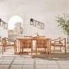 7pc Modern Slatted Wood Outdoor Dining Set - Saracina Home
 - 3 of 4