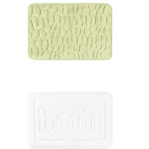 Unique Bargains 2Pcs Memory Foam Water Absorbent Quick Dry Non-Skid Bottom Soft Bathroom Rugs - 1 of 4