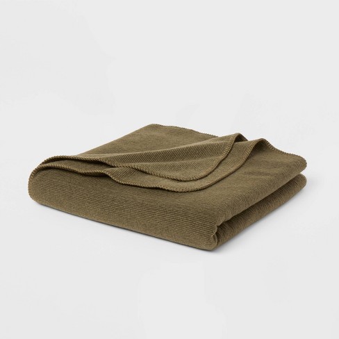 Khaki green throw discount blanket