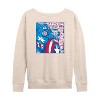 Women's - Marvel - Captain America Comic Book Super Soldier Lightweight French Terry Wide Neck Long Sleeve Shirt - 2 of 4