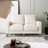 MYINDA Modern Living Room Furniture Sofa, Loveseat Thick Upholstery Sofa,BEIGE - 2 of 4