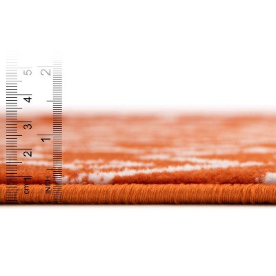 4' x 6' Orange Synthetic Trellis Indoor Area Rug