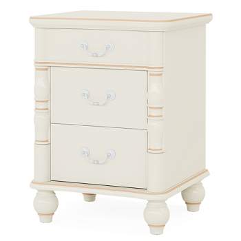 Tribesigns 3-Drawer Nightstand, Modern White Bedside End Table