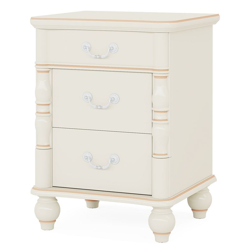 Tribesigns 3-Drawer Nightstand, Modern White Bedside End Table, 1 of 5