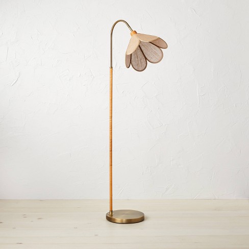 Burlap Petal Floor Lamp Includes Led, Flower Floor Lamp Led