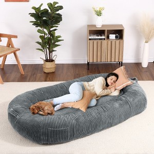 Human Sized Dog Bed for People Adults, 71"x48"x14" Giant Dog Bed for Humans Large Bean Bag Napping Dog Bed with Removable Cover - 1 of 4