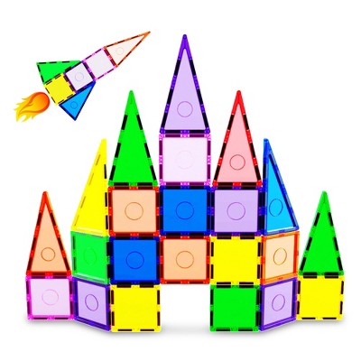 Everplay 30 PC Magnetic Building Block Tiles, Kids Toy, STEM Learning Toy Set for Toddlers Ages 3+