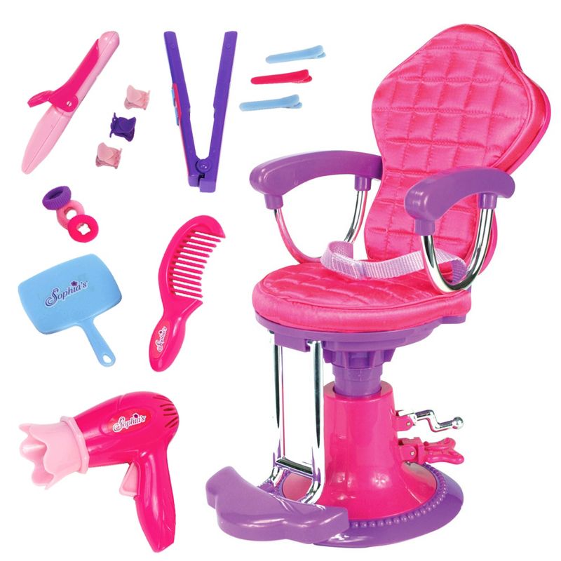 Sophia’s Hair Styling Kit with Salon Chair Set for 18'' Dolls, Pink, 1 of 6