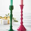 tag Zahra Dark Green Taper Candle Holder - Aluminum, 8.5" H, Elegant Design for Everyday Use - 3 of 3
