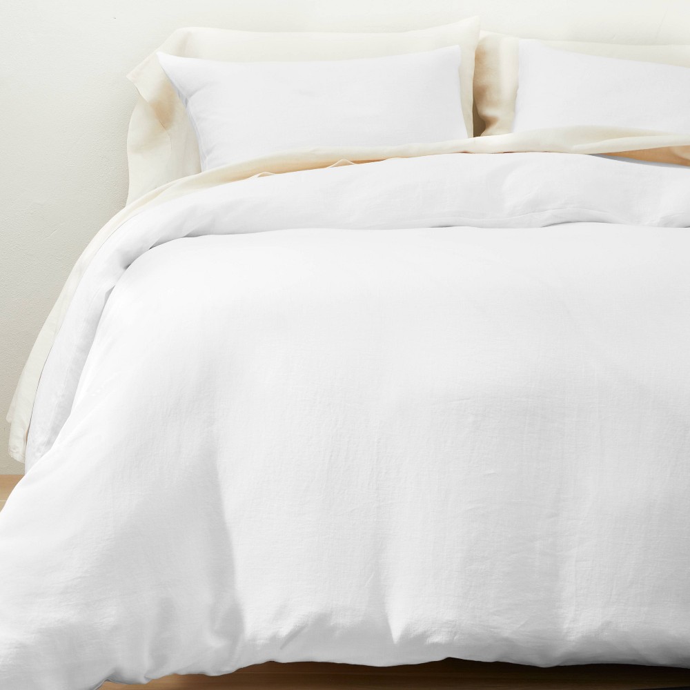 Photos - Bed Linen King Hemp Duvet & Sham Set White - Casaluna™