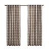 PAGED Plaid Rod Pocket and Back Tab Curtain Panel with Fleece Lining Natural for Living Room - 2 of 4