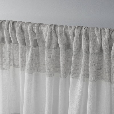 Dove Gray Light Filtering Striped Linen Look Curtain Panels, 54"x84"