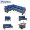 Buenhomino 4 Pieces Outdoor Patio Furniture Set with 41” Fire Pit Table, Rattan Patio Sectional Sofa Conversation Set with 50000BTU Propane Fire Pit - 3 of 4