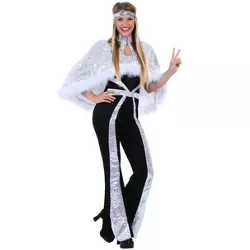 HalloweenCostumes.com Dazzling Silver Disco Costume for Plus Size Women
