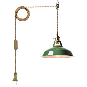 CLAXY Nordic Plug-in Pendant Light Green Shade with Switch - 1 of 4