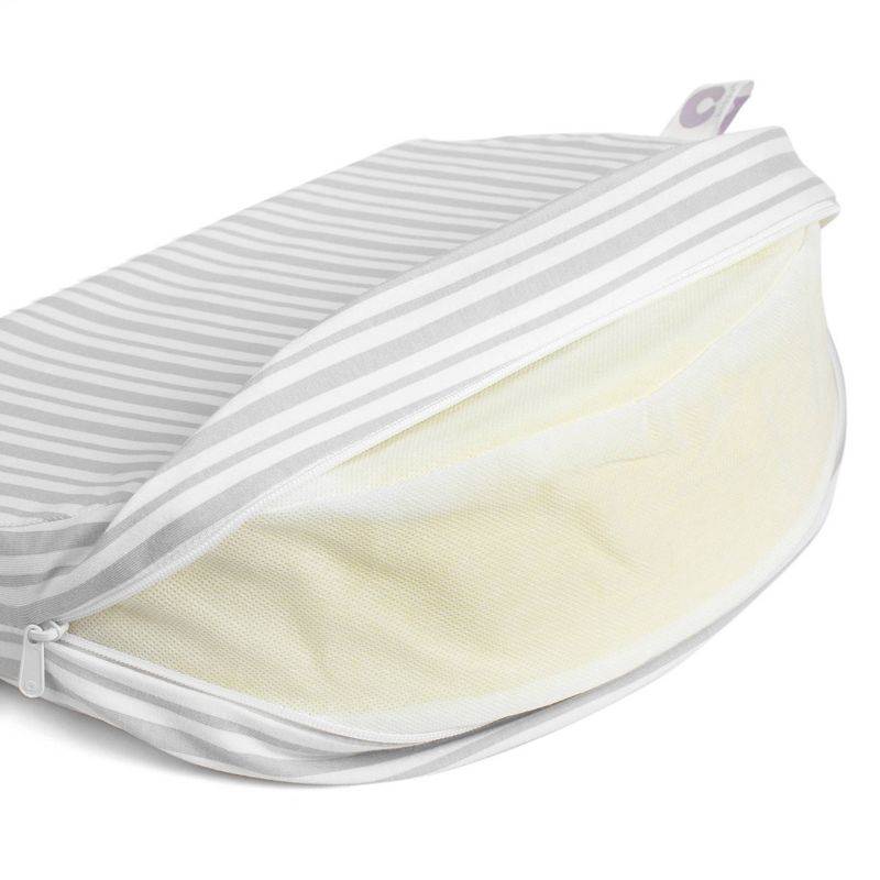 Boppy Pregnancy Pillow Support Wedge, Gray Modern Stripe, 6 of 8