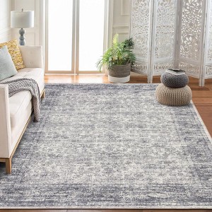 COZONY Floral Vintage Area Rug, Machine Washable Non-Slip Carpet for Living Room and Bedroom - 1 of 4