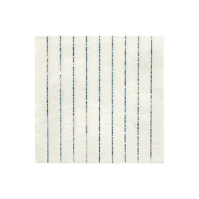 Meri Meri Silver Sparkle Stripe Large Napkins