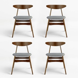 WestinTrends Mid Century Modern Solid Wood Upholstered Dining Side Chair (Set of 4) - 1 of 4