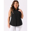 Agnes Orinda Women's Plus Size Sleeveless Office Work Button-Down Tank Top - 2 of 4